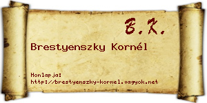 Brestyenszky Kornél névjegykártya